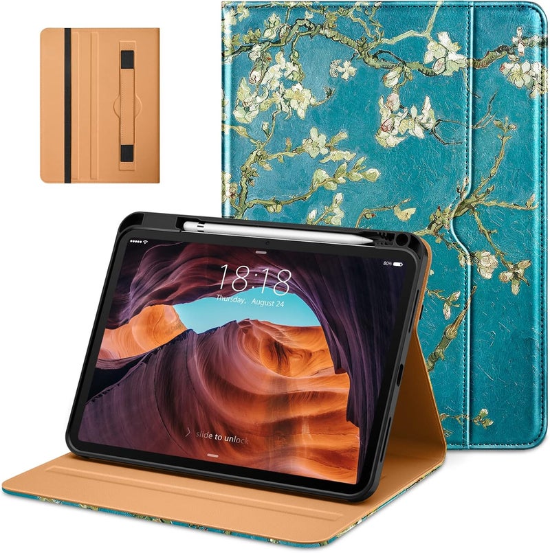 DTTO for iPad (A16) 11th Generation Case 11 Inch 2025, iPad 10th Generation Case 10.9 Inch 2022, Premium Leather Business Folio Stand Cover with Pencil Holder - Auto Wake/Sleep, Blossom - Image 1
